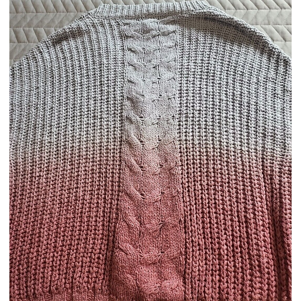 HelloNite Dip Dye Oversized Chunky Knit Sweater Cardigan Ombre Women's Size XS - Picture 9 of 16